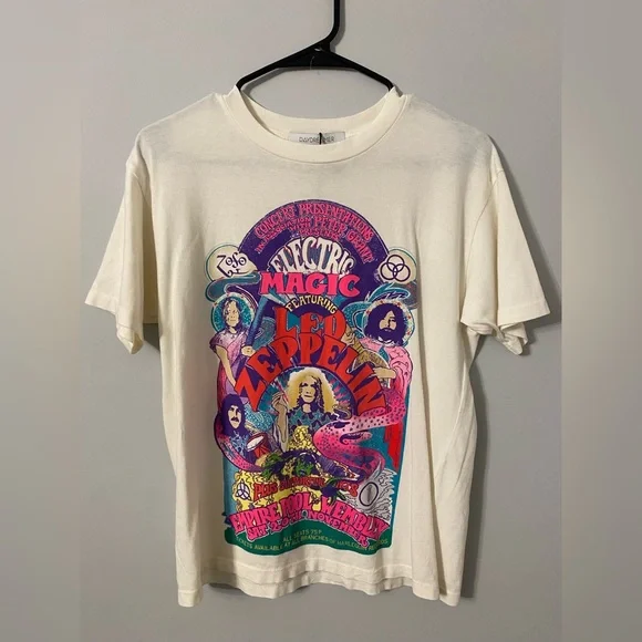NWT Daydreamer Led Zeppelin Electric Magic Band Relaxed White Tee Size XS - Picture 3 of 5